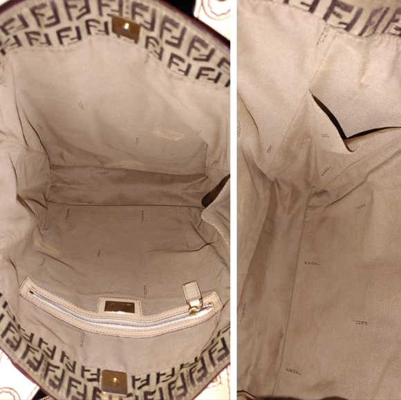 Fendi Zucchino Canvas Leather Tote Bag - Picture 4 of 16